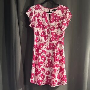 Banana Republic Pink Floral A-Line Dress